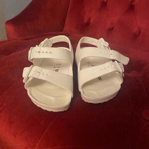 Birkenstock Kids White Adjustable Sandals